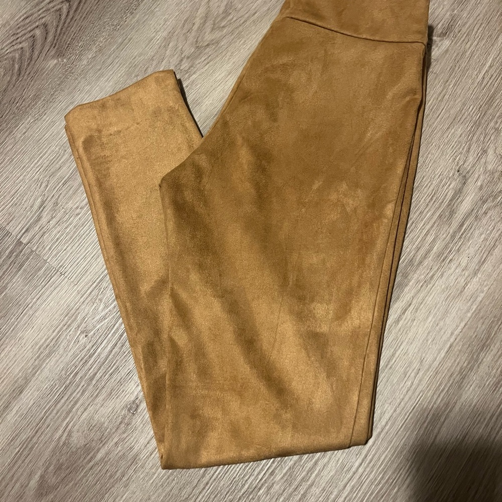 Tan Suede Leggings